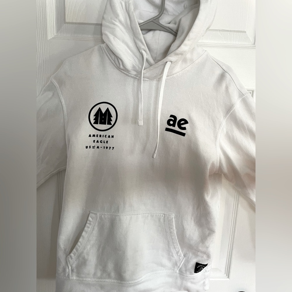 All white American eagle hoodie size small